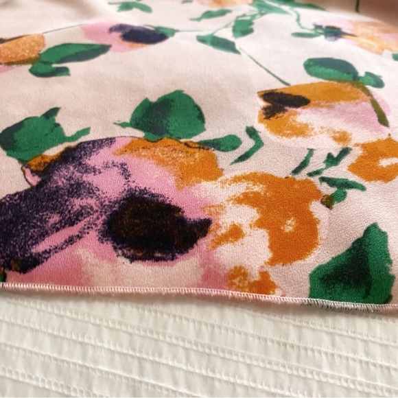 Aritzia WILFRED WITH SILK PINK ORANGE GREEN FLORAL WIDE HALF SLEEVE TOP - M - Picture 11 of 11